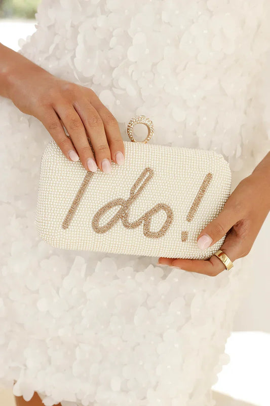 Clutch de lentejuelas I DO - Dorado/Blanco