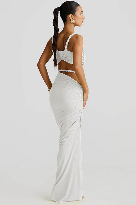 Conjunto de bikini y falda con cuello halter Sea Breeze