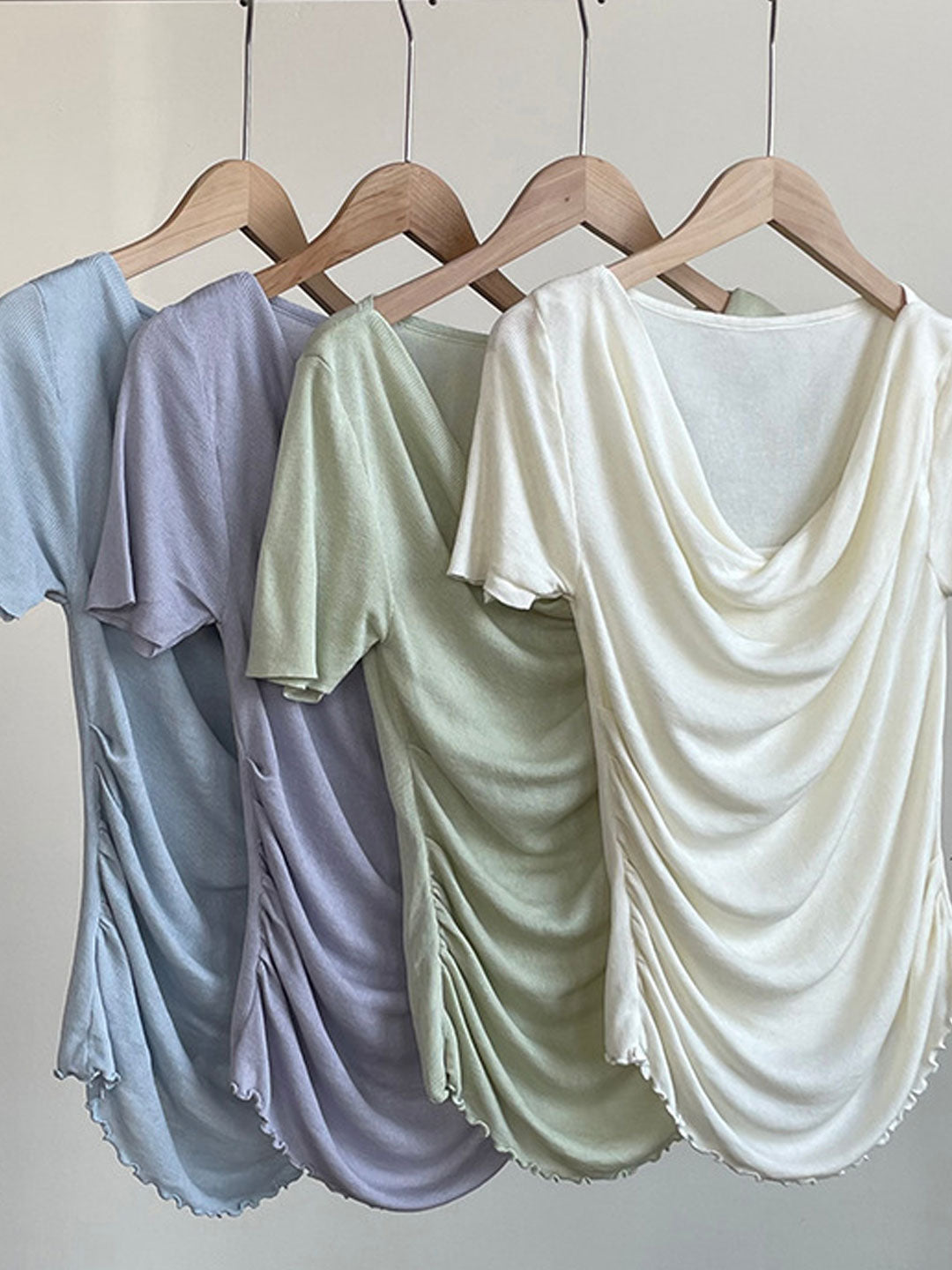 Jocelyn Classic Swing Collar Irregular Auricular Top