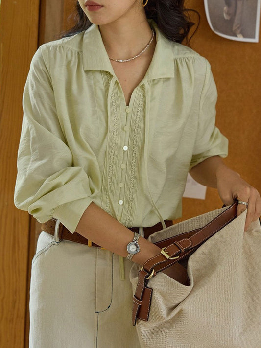 Zoe Vintage V-Neck Lace Shirt