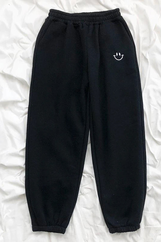 Casual Smile Emoticon Jogger Sweatpants