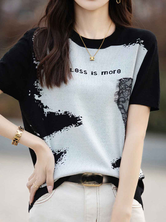 Peyton Loose Crew Neck Jacquard Top