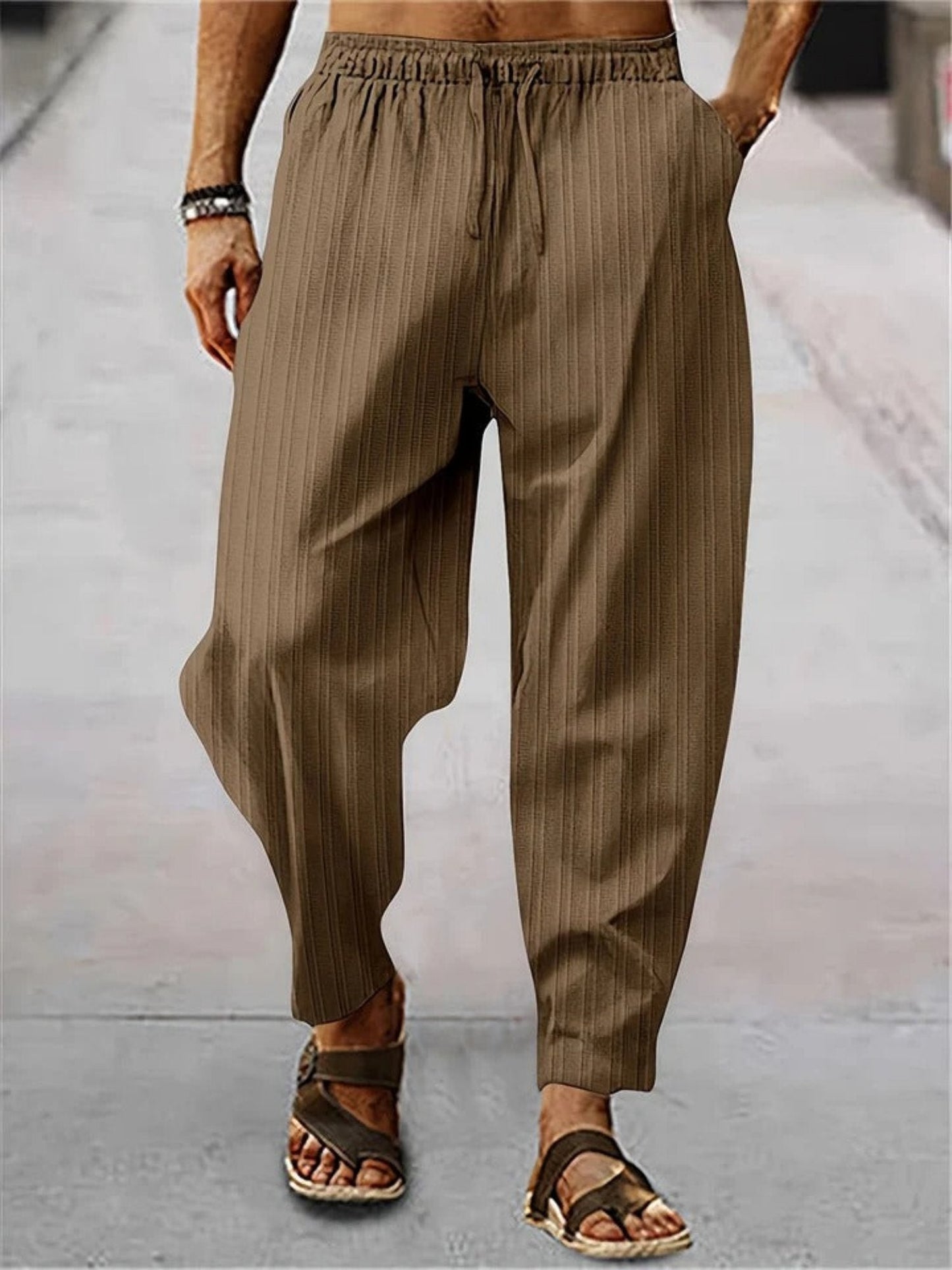 Ulric - Striped Linen Trousers - Chic - Lightweight - Great for Casual Days