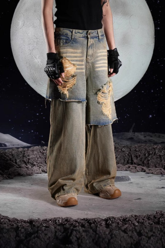 Punk Ripped Loose Fit Denim Jeans