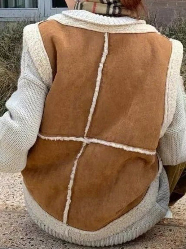 Reversible Lambswool Trim Sleeveless Jacket