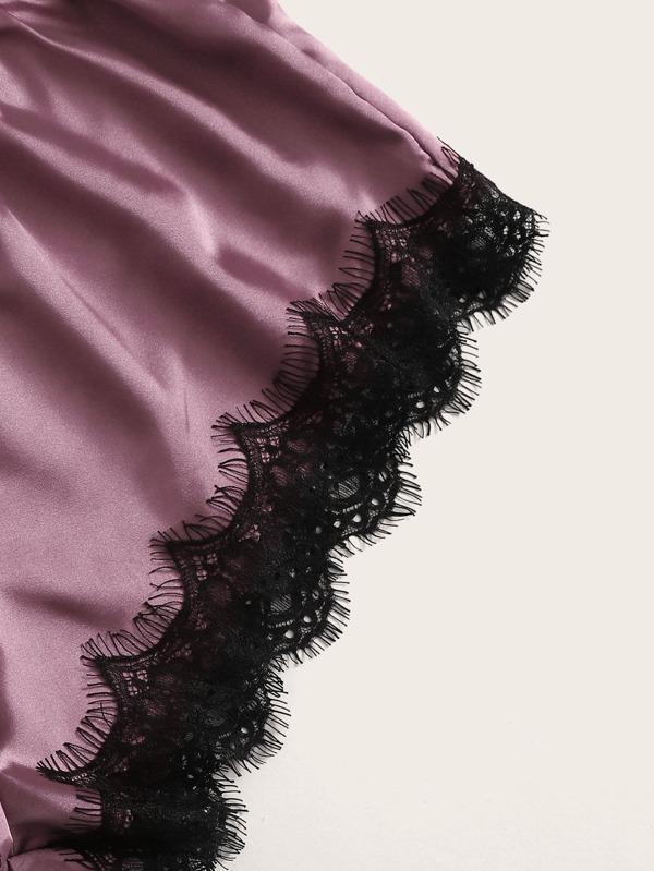 3pack Contrast Lace Satin Lingerie Set for Women