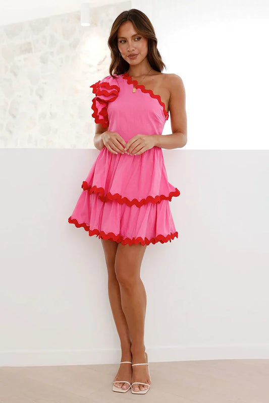 Minivestido Daisuke - Rosa/Rojo