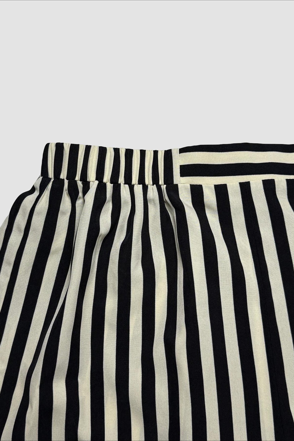 Button Down Striped Short Sleeve Blouse Shorts Set