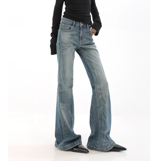 Zip-up button pocket low rise jeans | Baggy Low Rise Jeans | Festival Outfits Women