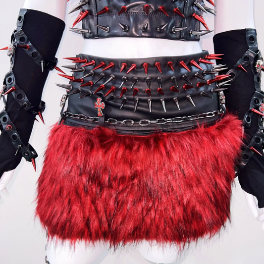PU leather o ring rivet applique metal chain top | Festival Outfits Women