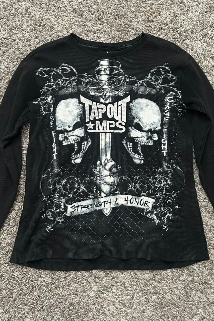 Gothic Scarlet Mystery Texture Layered T-shirt