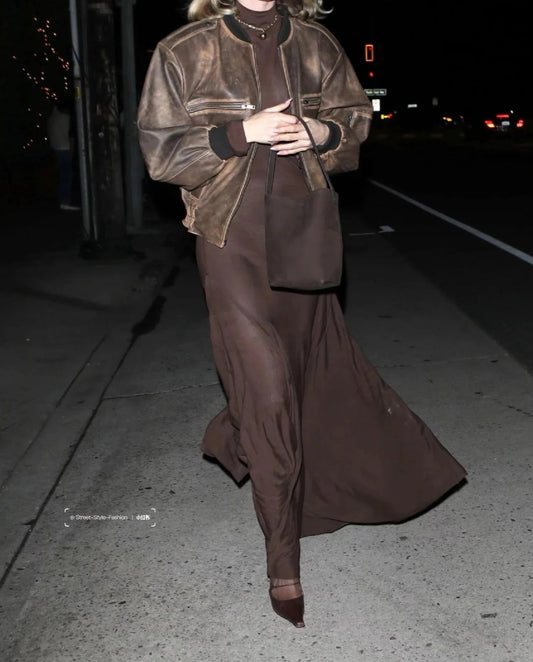 Vintage O-neck Zipper Loose Fashion Lantern Long Pocket Short Coat
