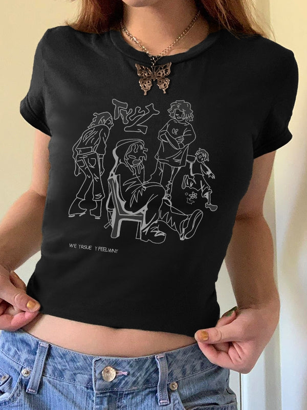 Vintage Figure Hand Printed Tee