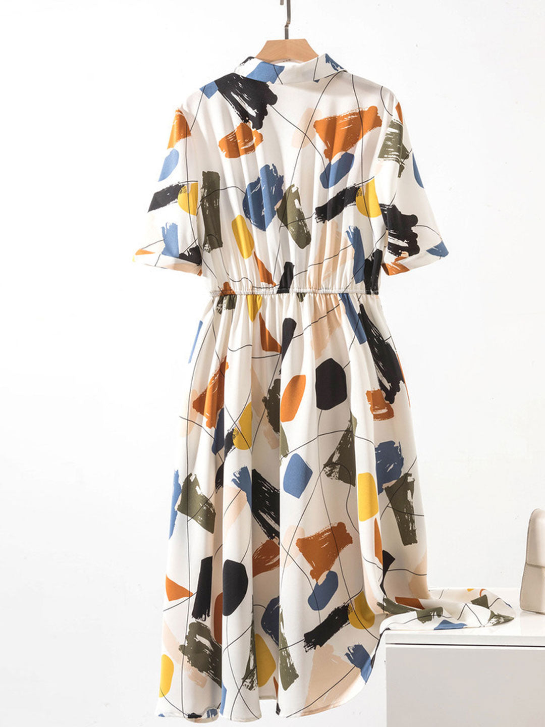 Kayla Elegant Waisted Printed Floral Dress