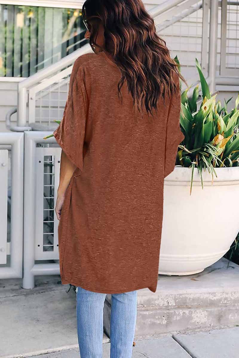 Solid Color Casual T-shirt Top(2 colors)