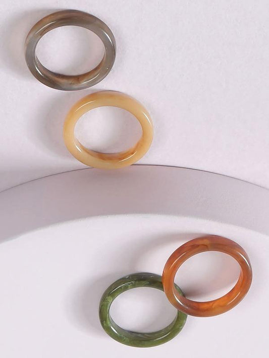 4pcs Resin Ring for Women