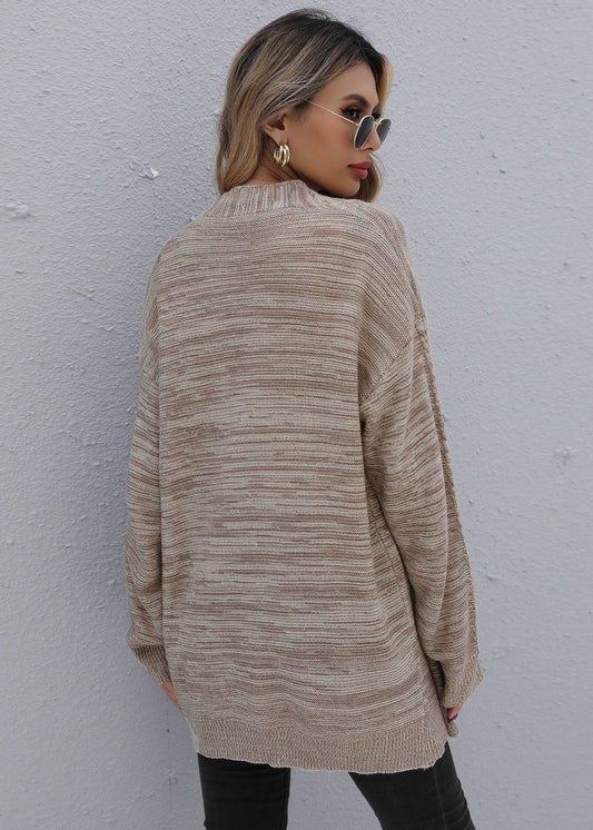 Solid Color Knitted Cardigan Sweater