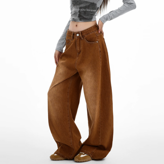 Zip-up button low rise straight leg | Baggy Low Rise Jeans | Festival Outfits Women