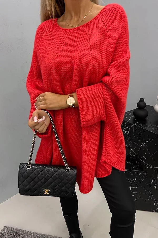 Suéter extragrande de cachemira para mujer con diseño minimalista | Ideal para otoño/invierno