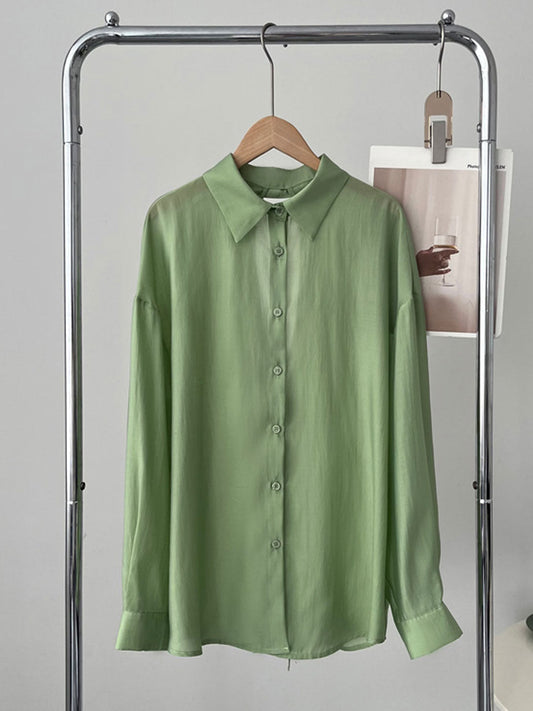 Olivia Loose Lapel Hollowed Back Slit Shirt