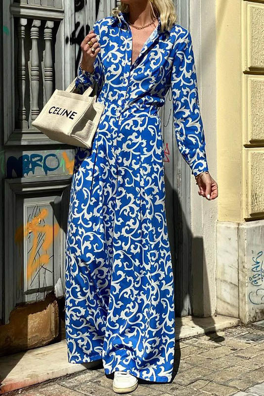 Mono midi con estampado de parra azul