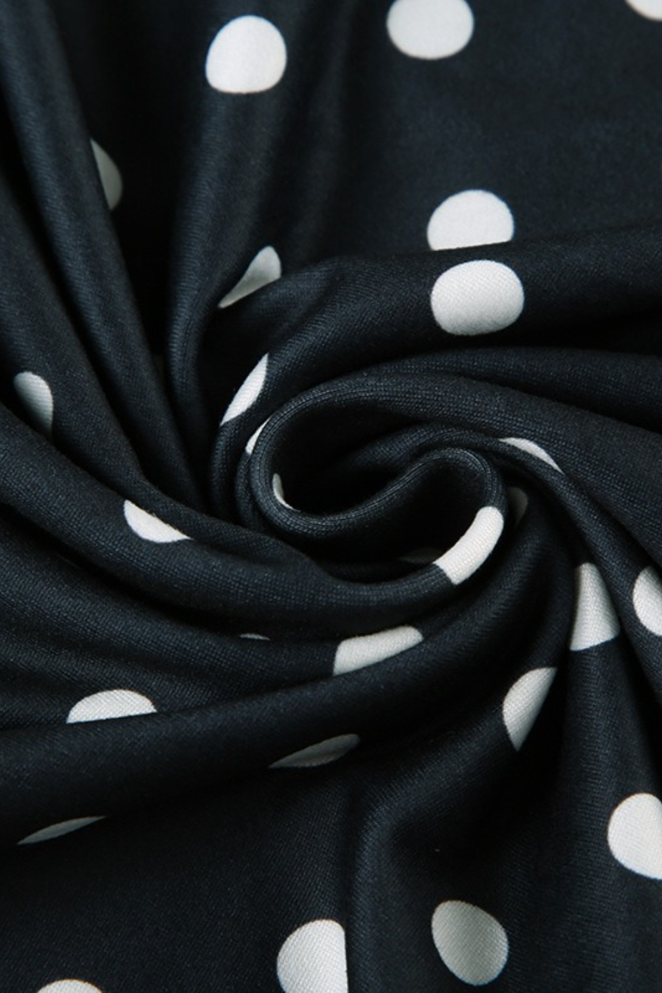 Polka Dot Print Slim Crop Waist Long Sleeve Crop Top