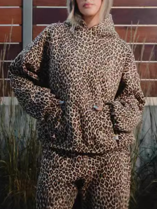 Vintage Leopard Print Hoodie