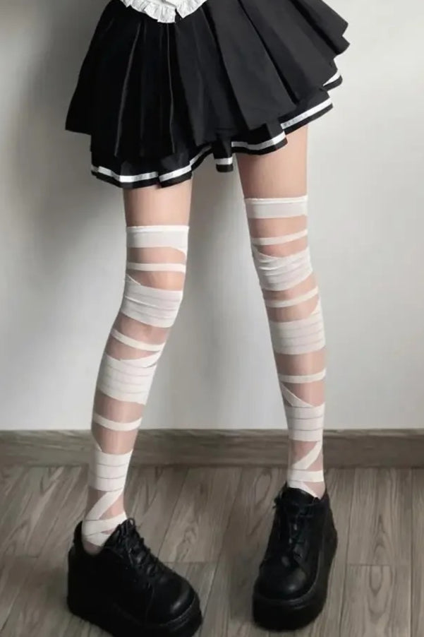 Y2k Gothic Ultra-thin Transparent Thigh High Silk Socks