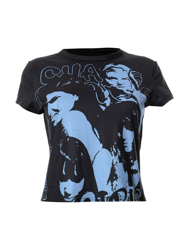 Chaotic Girl Printed Crop Top