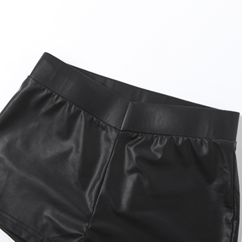 Long sleeve PU leather medium rise pant set | Festival Outfits Women