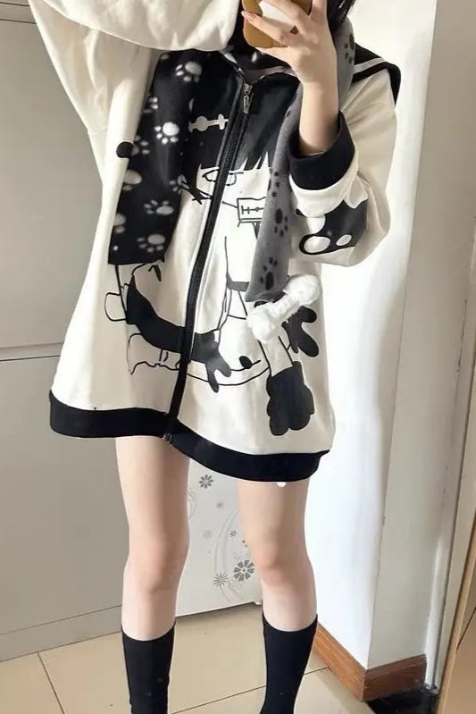 Y2K Gothic Printing Harajuku Autumn Basic Long Scarf