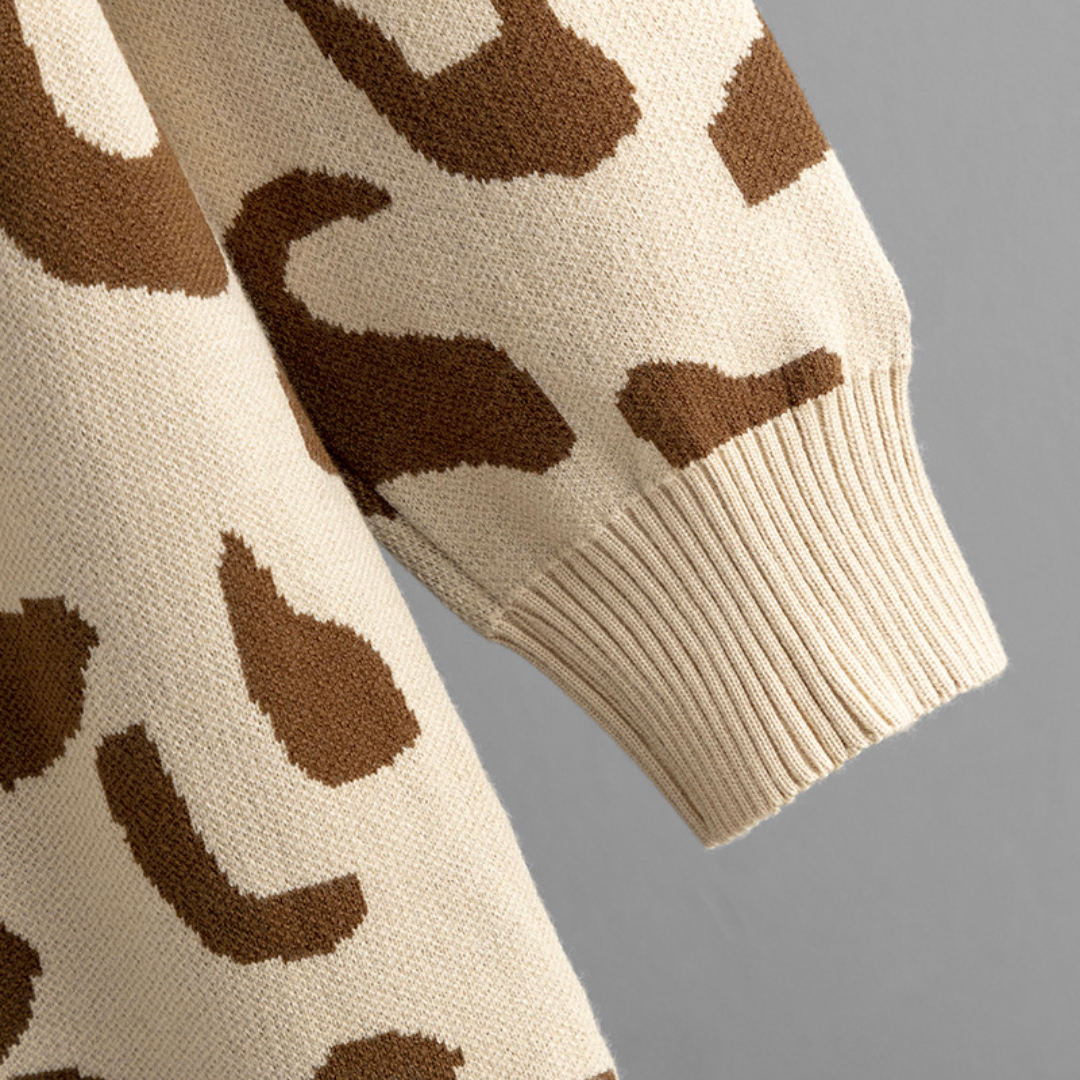Cárdigan de mujer con estampado de leopardo y botones | Ideal para otoño/invierno