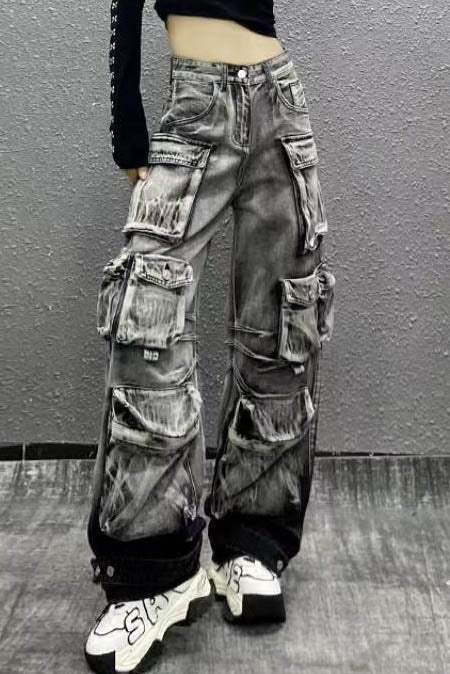 Vaqueros de paracaidista con degradado de carga