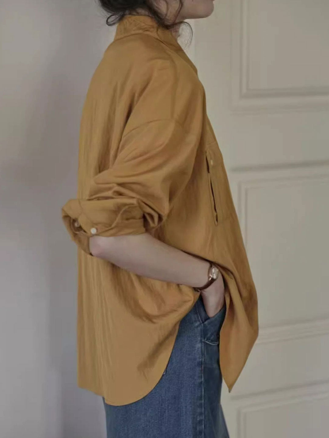 Isabella Vintage Lapel Pleated Shirt