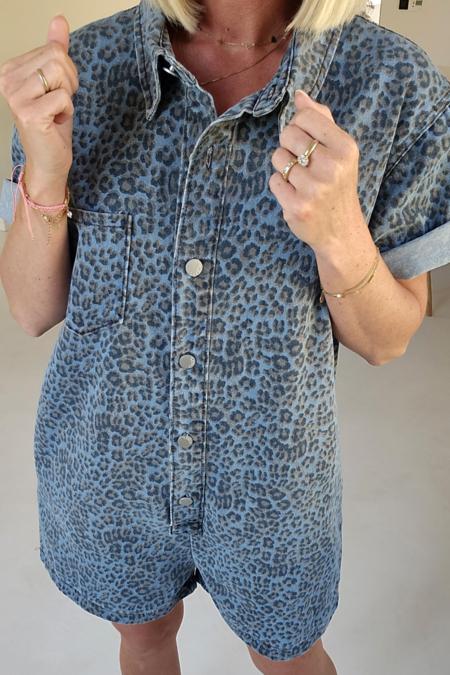 Jini Jeans Playsuit Blue Leo