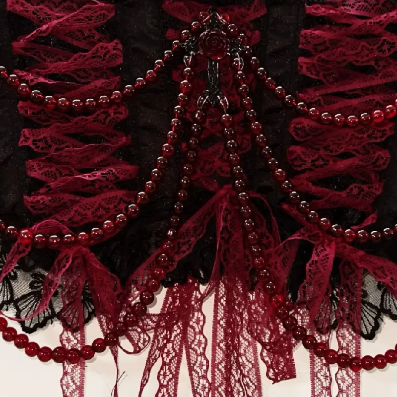 Beaded lace hem corset top | Festival Outfits Women