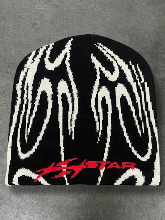 Striped Jacquard Warm Hip-Hop Pullover Hat
