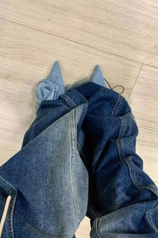 Y2K High Waist Straight Denim Jeans