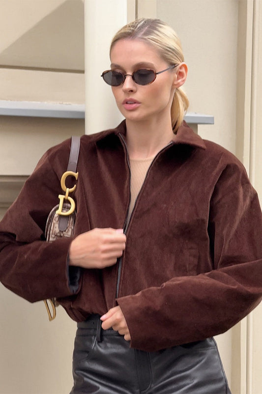 Vintage Mocha Cotton Corduroy Coat