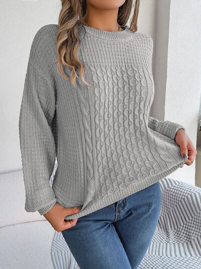 Elegante jersey de punto trenzado con cuentas para mujer | Ideal para otoño/invierno