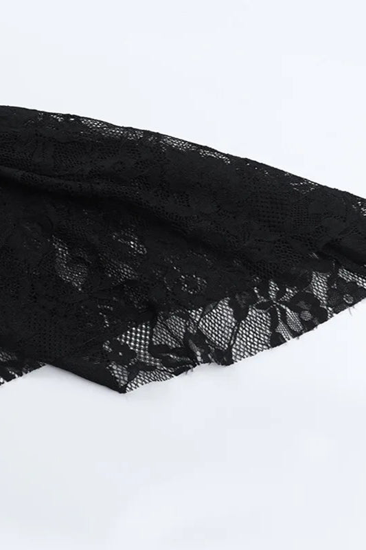 Goth Dark Lace Velvet Batwing Sleeve Maxi Dress