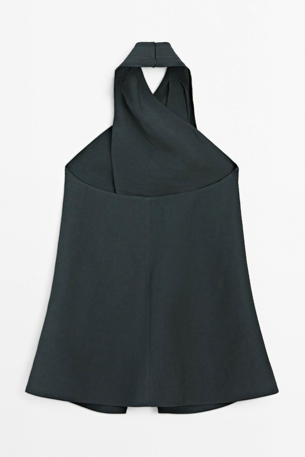 Top con cuello halter y escote en la espalda - Azul