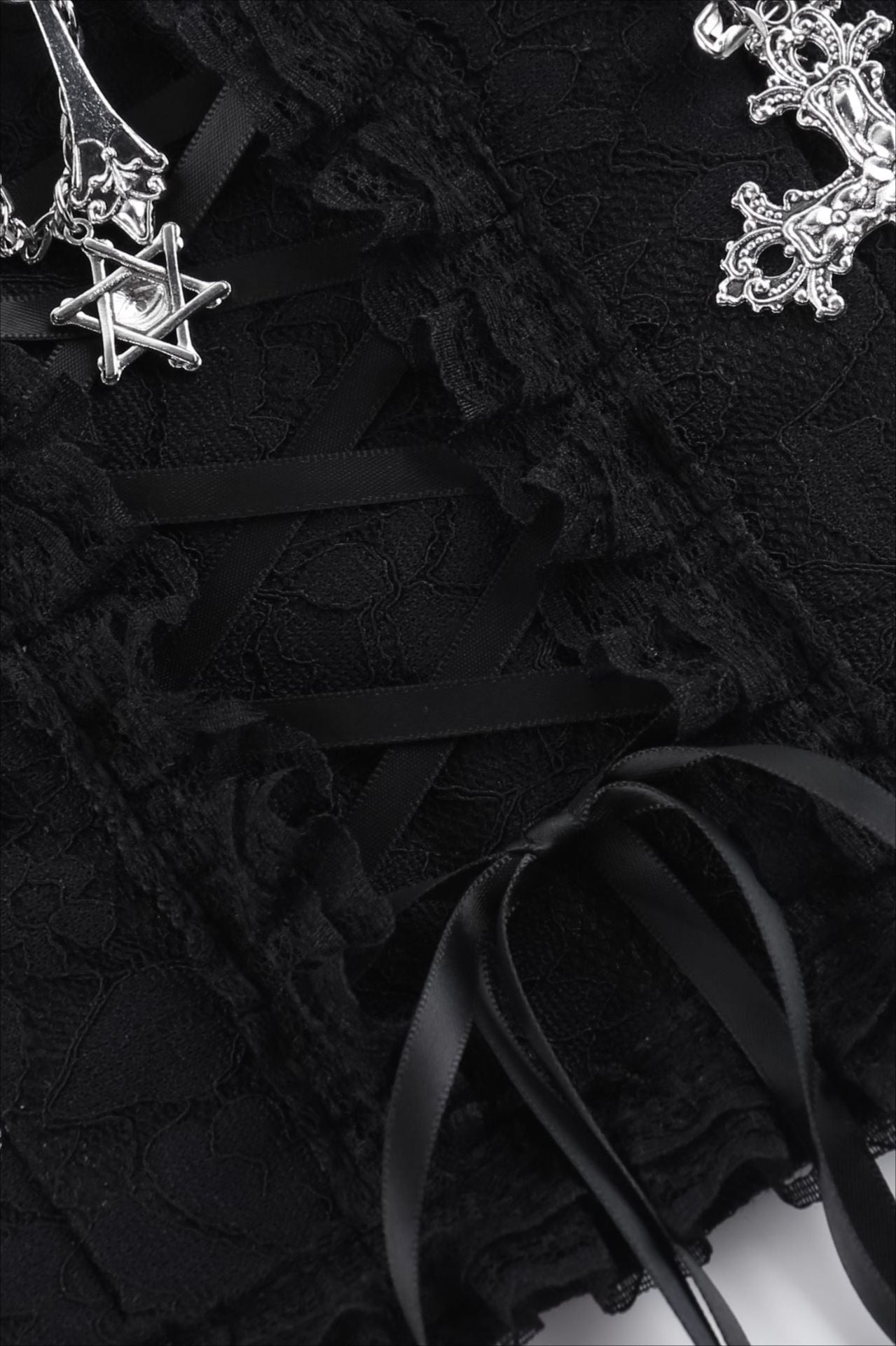 Gothic Chain Cross Bustier Corset