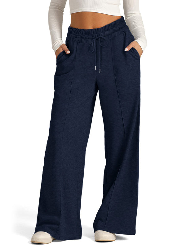 Solid Splice Drawstring Sweatpants