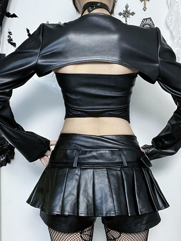 Punk Detachable Chain Leather Jacket