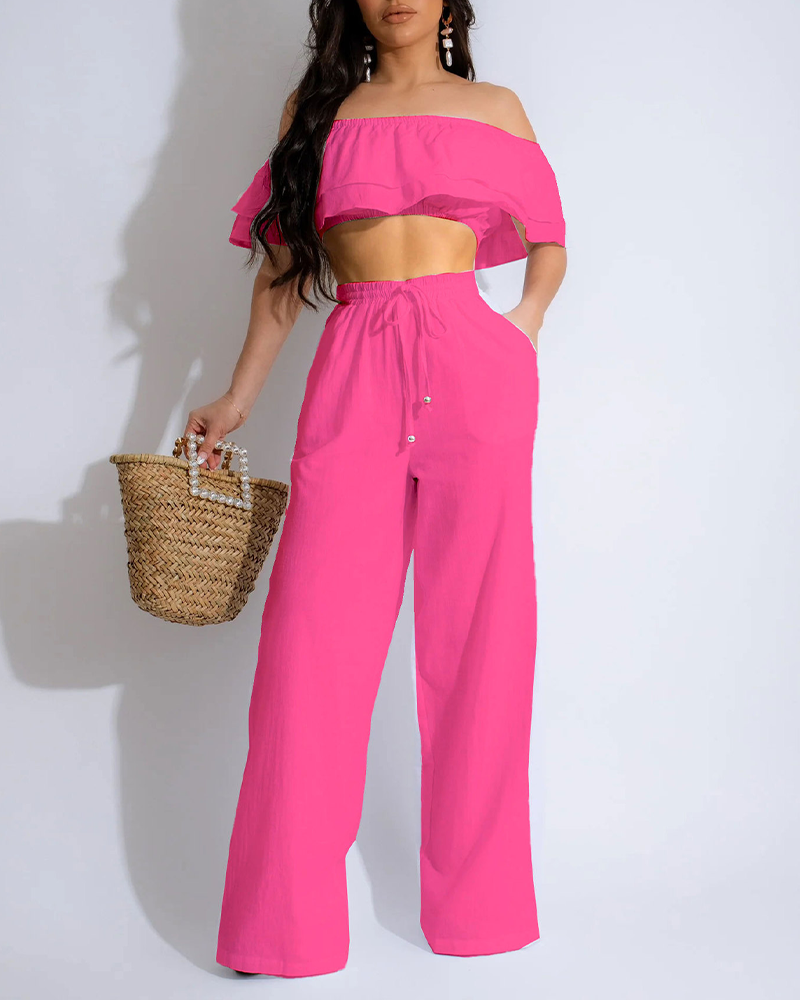 Ruffled Trouser Suit