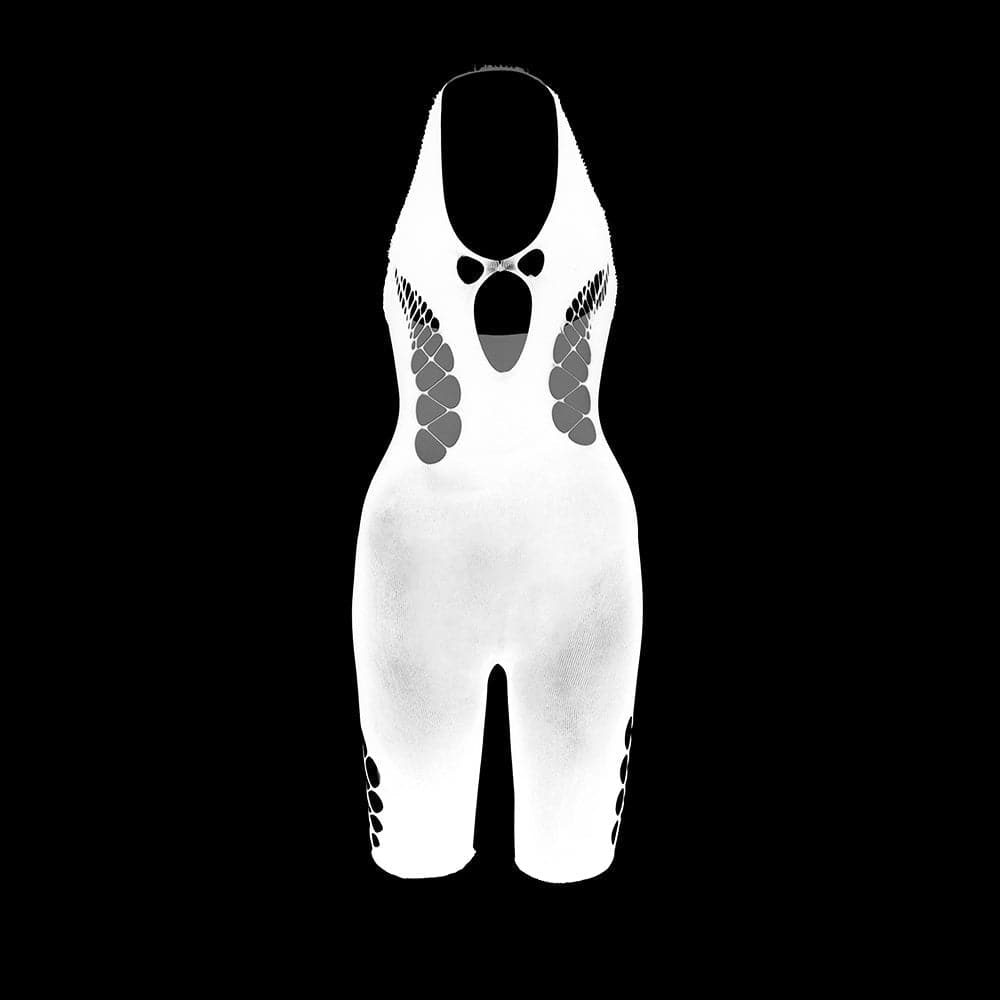 Halter hollow out backless u neck bodystocking | Festival Outfits Women