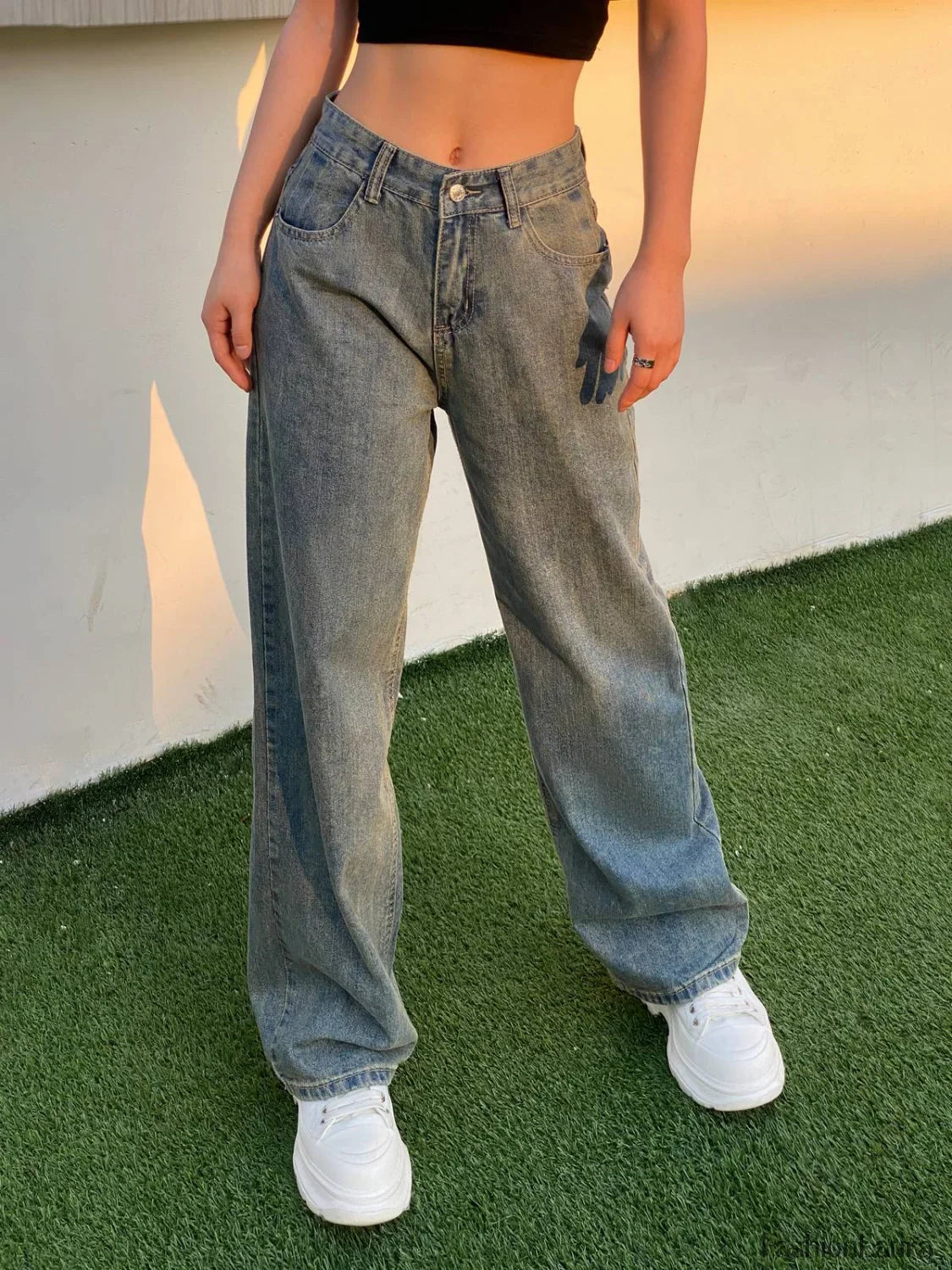 90s Washed High Waist Boyfriend Jeans