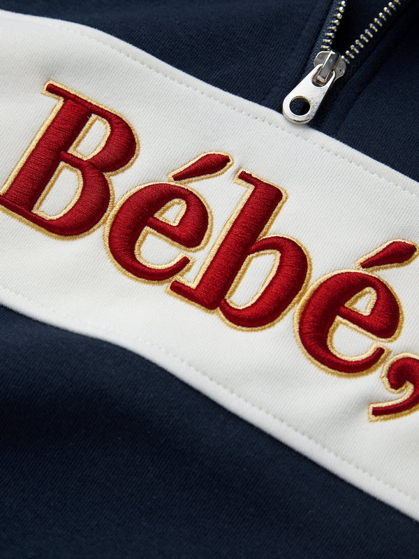 Color Block Splice Letter Embroidery Print Sweatshirt