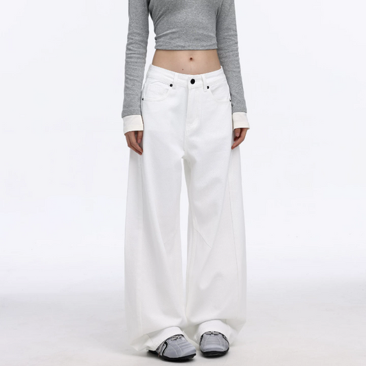 Pocket solid button low rise wide leg | Baggy Low Rise Jeans | Festival Outfits Women